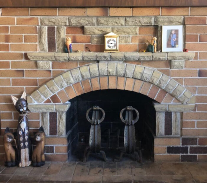 Fire place insert in to a brick wall in San Francisco 